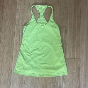 Lulelemon neon/ light green racer back tank “nulu” material